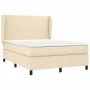 Box spring bed with cream fabric mattress 140x200 cm by vidaXL, Beds and slatted bases - Ref: Foro24-3127810, Price: 507,80 €...