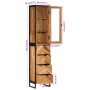 Mueble de baño hierro y madera maciza de acacia 40x27x190 cm