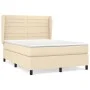 Box spring bed with cream fabric mattress 140x200 cm by vidaXL, Beds and slatted bases - Ref: Foro24-3128050, Price: 519,11 €...
