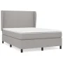 Box spring bed with light gray fabric mattress 140x190 cm by vidaXL, Beds and slatted bases - Ref: Foro24-3127797, Price: 525...