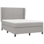 Box spring bed with light gray fabric mattress 140x190 cm by vidaXL, Beds and slatted bases - Ref: Foro24-3127797, Price: 525...