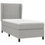 Box spring bed with light gray fabric mattress 90x190 cm by vidaXL, Beds and slatted bases - Ref: Foro24-3128085, Price: 322,...