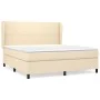 Box spring bed with cream fabric mattress 160x200 cm by vidaXL, Beds and slatted bases - Ref: Foro24-3127818, Price: 606,74 €...