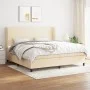 Box spring bed with cream fabric mattress 200x200 cm by vidaXL, Beds and slatted bases - Ref: Foro24-3127834, Price: 644,20 €...