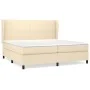 Box spring bed with cream fabric mattress 200x200 cm by vidaXL, Beds and slatted bases - Ref: Foro24-3127834, Price: 644,20 €...