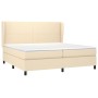 Box spring bed with cream fabric mattress 200x200 cm by vidaXL, Beds and slatted bases - Ref: Foro24-3127834, Price: 630,33 €...