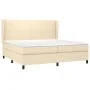 Box spring bed with cream fabric mattress 200x200 cm by vidaXL, Beds and slatted bases - Ref: Foro24-3127834, Price: 644,20 €...