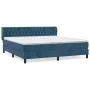 Box spring bed with dark blue velvet mattress 180x200 cm by vidaXL, Beds and slatted bases - Ref: Foro24-3127689, Price: 570,...