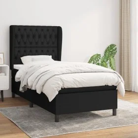 Box spring bed with black fabric mattress 100x200 cm by vidaXL, Beds and slatted bases - Ref: Foro24-3128183, Price: 362,46 €...