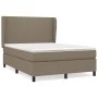 Box spring bed with taupe gray fabric mattress 140x200 cm by vidaXL, Beds and slatted bases - Ref: Foro24-3127809, Price: 560...