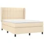 Box spring bed with cream fabric mattress 140x200 cm by vidaXL, Beds and slatted bases - Ref: Foro24-3127970, Price: 500,99 €...