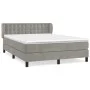 Box spring bed with light gray velvet mattress 140x190 cm by vidaXL, Beds and slatted bases - Ref: Foro24-3127727, Price: 454...