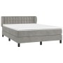 Box spring bed with light gray velvet mattress 140x190 cm by vidaXL, Beds and slatted bases - Ref: Foro24-3127727, Price: 470...