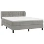 Box spring bed with light gray velvet mattress 140x190 cm by vidaXL, Beds and slatted bases - Ref: Foro24-3127727, Price: 454...
