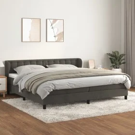 Box spring bed with dark gray velvet mattress 200x200 cm by vidaXL, Beds and slatted bases - Ref: Foro24-3127752, Price: 548,...