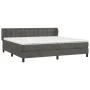 Box spring bed with dark gray velvet mattress 200x200 cm by vidaXL, Beds and slatted bases - Ref: Foro24-3127752, Price: 548,...