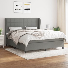 Box spring bed with dark gray fabric mattress 180x200 cm by vidaXL, Beds and slatted bases - Ref: Foro24-3127982, Price: 637,...