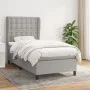 Box spring bed with light gray fabric mattress 90x190 cm by vidaXL, Beds and slatted bases - Ref: Foro24-3128245, Price: 330,...