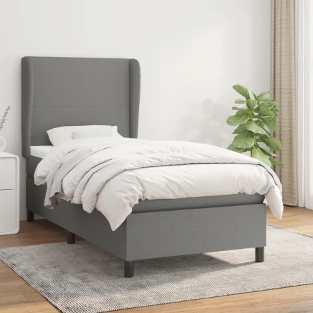 Boxspringbett mit dunkelgrauer Stoffmatratze 100x200 cm von vidaXL, Betten und Lattenroste - Ref: Foro24-3127782, Preis: 376,...