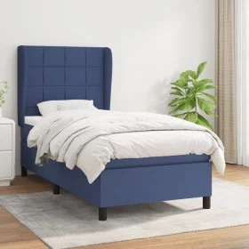 Box spring bed with blue fabric mattress 100x200 cm by vidaXL, Beds and slatted bases - Ref: Foro24-3127947, Price: 376,13 €,...