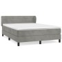 Box spring bed with light gray velvet mattress 140x200 cm by vidaXL, Beds and slatted bases - Ref: Foro24-3127553, Price: 452...