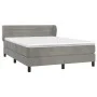 Box spring bed with light gray velvet mattress 140x200 cm by vidaXL, Beds and slatted bases - Ref: Foro24-3127553, Price: 443...