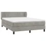 Box spring bed with light gray velvet mattress 140x190 cm by vidaXL, Beds and slatted bases - Ref: Foro24-3127487, Price: 468...