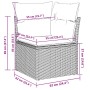 Set sofás de jardín con cojines 13 pzas ratán sintético beige
