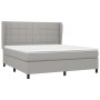 Box spring bed with light gray fabric mattress 160x200 cm by vidaXL, Beds and slatted bases - Ref: Foro24-3127973, Price: 566...