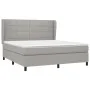 Cama box spring con colchón tela gris claro 160x200 cm de vidaXL, Camas y somieres - Ref: Foro24-3127973, Precio: 561,03 €, D...