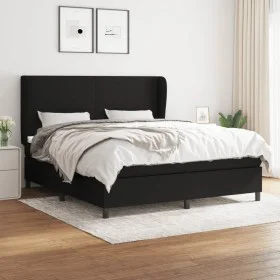Box spring bed with black fabric mattress 180x200 cm by vidaXL, Beds and slatted bases - Ref: Foro24-3127823, Price: 634,72 €...