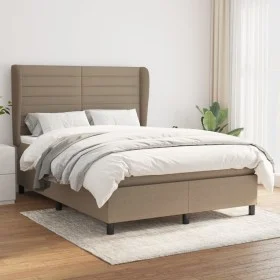 Box spring bed with taupe gray fabric mattress 140x200 cm by vidaXL, Beds and slatted bases - Ref: Foro24-3128049, Price: 549...