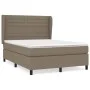 Box spring bed with taupe gray fabric mattress 140x200 cm by vidaXL, Beds and slatted bases - Ref: Foro24-3128049, Price: 549...