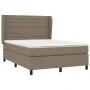 Box spring bed with taupe gray fabric mattress 140x200 cm by vidaXL, Beds and slatted bases - Ref: Foro24-3128049, Price: 549...