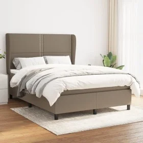Box spring bed with taupe gray fabric mattress 140x200 cm by vidaXL, Beds and slatted bases - Ref: Foro24-3127889, Price: 513...