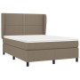 Cama box spring con colchón tela gris taupe 140x200 cm de vidaXL, Camas y somieres - Ref: Foro24-3127889, Precio: 523,30 €, D...