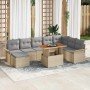 Conjunto de sofá de jardín con cojín 9 pcs beige y gris claro en Sofás de exterior | Comprar online en Foro24
