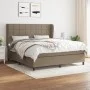 Cama box spring con colchón tela gris taupe 160x200 cm de vidaXL, Camas y somieres - Ref: Foro24-3127977, Precio: 597,92 €, D...