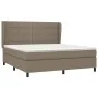 Box spring bed with taupe gray fabric mattress 160x200 cm by vidaXL, Beds and slatted bases - Ref: Foro24-3127977, Price: 597...