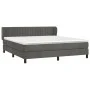 Box spring bed with dark gray velvet mattress 180x200 cm by vidaXL, Beds and slatted bases - Ref: Foro24-3127626, Price: 514,...