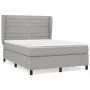 Box spring bed with light gray fabric mattress 140x200 cm by vidaXL, Beds and slatted bases - Ref: Foro24-3128045, Price: 494...