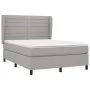 Box spring bed with light gray fabric mattress 140x200 cm by vidaXL, Beds and slatted bases - Ref: Foro24-3128045, Price: 494...