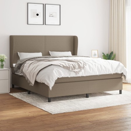 Box spring bed with taupe gray fabric mattress 160x200 cm by vidaXL, Beds and slatted bases - Ref: Foro24-3127817, Price: 631...