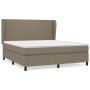 Box spring bed with taupe gray fabric mattress 160x200 cm by vidaXL, Beds and slatted bases - Ref: Foro24-3127817, Price: 631...