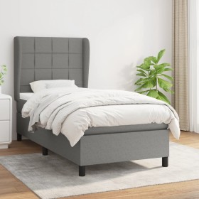 Box spring bed with dark gray fabric mattress 90x190 cm by vidaXL, Beds and slatted bases - Ref: Foro24-3127926, Price: 344,8...