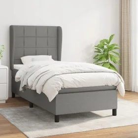 Box spring bed with dark gray fabric mattress 90x190 cm by vidaXL, Beds and slatted bases - Ref: Foro24-3127926, Price: 336,7...