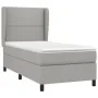 Box spring bed with light gray fabric mattress 100x200 cm by vidaXL, Beds and slatted bases - Ref: Foro24-3127861, Price: 343...