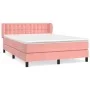 Box spring bed with pink velvet mattress 140x200 cm by vidaXL, Beds and slatted bases - Ref: Foro24-3127738, Price: 424,24 €,...