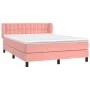 Box spring bed with pink velvet mattress 140x200 cm by vidaXL, Beds and slatted bases - Ref: Foro24-3127738, Price: 424,24 €,...