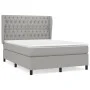 Box spring bed with light gray fabric mattress 140x190 cm by vidaXL, Beds and slatted bases - Ref: Foro24-3128197, Price: 520...